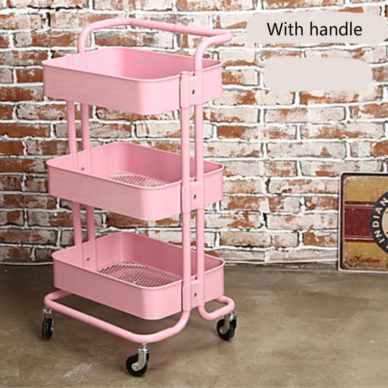 A4 Стальная тележка для салона красоты Многофункциональное использование тележки Водонепроницаемая тележка для инструментов скользящая с ручкой усиленная стойка для хранения - Цвет: A4