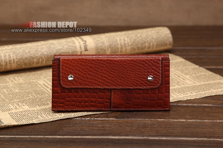 Длинный классический и старый кошелек из натуральной кожи для мужчин винтажный