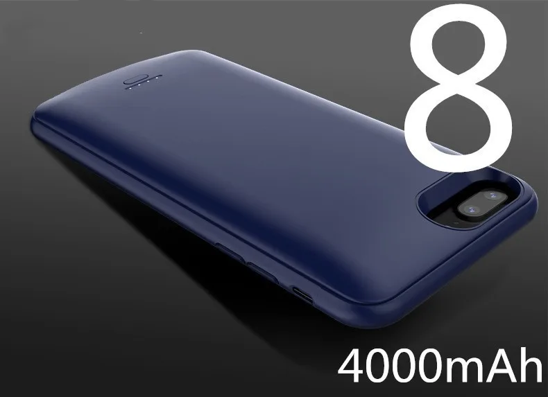 Blue 8 5500 мА/ч чехол для зарядного устройства для iPhone 6, 7, 8, 6s plus, 8 plus, чехол для аккумулятора, внешний аккумулятор, зарядка, капа, ультра тонкий внешний чехол - Цвет: Blue 8