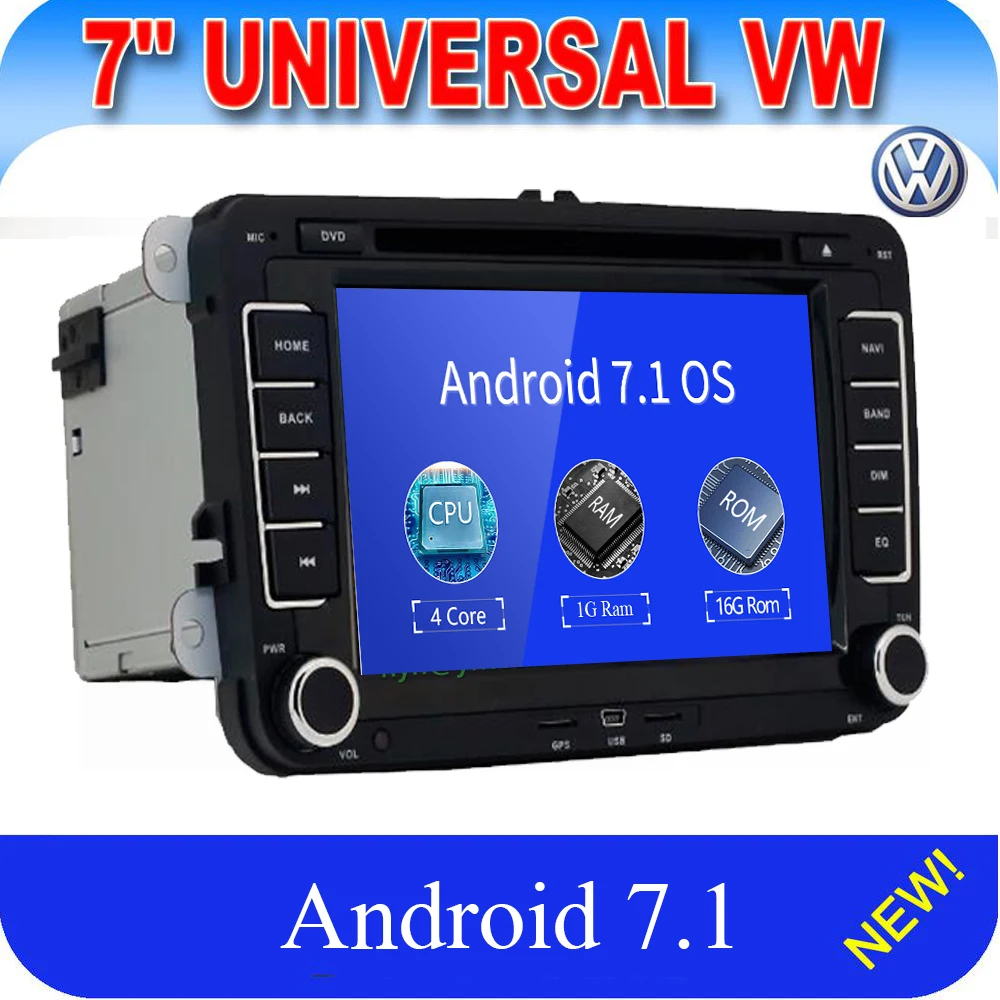 2 Din Android 7 1 автомобильный DVD GPS навигатор для VW Volkswagen passat b6 golf 5 polo jetta Skoda Гб RAM 16 ROM