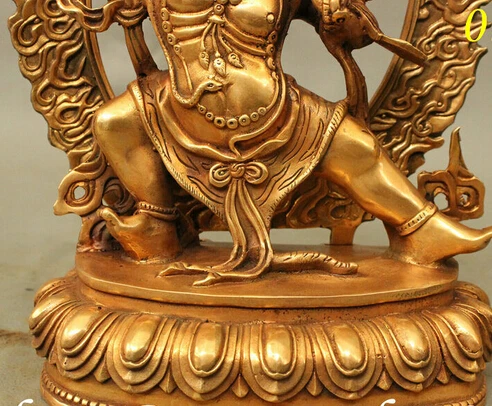 Бесплатная доставка 10 дюймов тибетская Тантра бронзовая позолота Vajrapani Chana Dorje