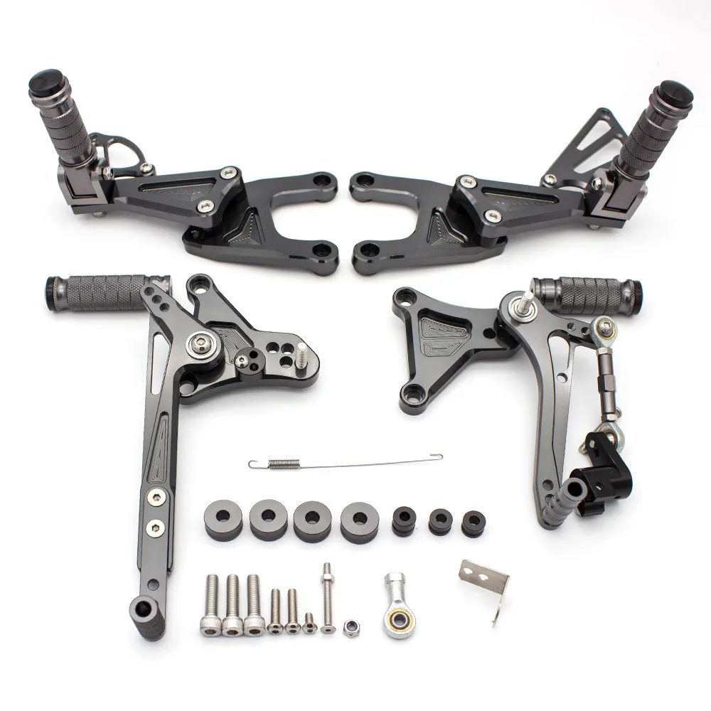 grey Для Benelli TNT125 tnt 125- CNC алюминиевый сплав мотоцикл подножка для ног Педаль peg Rearset задний Набор - Цвет: grey