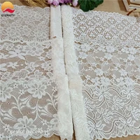 12 5 16cm white elastic lace for trimming sewing garment dress decoration e2266
