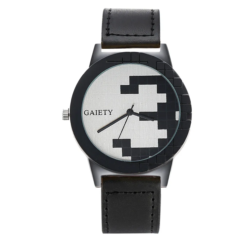 Роскошные Брендовые мужские часы из нержавеющей стали кожаные аналоговые