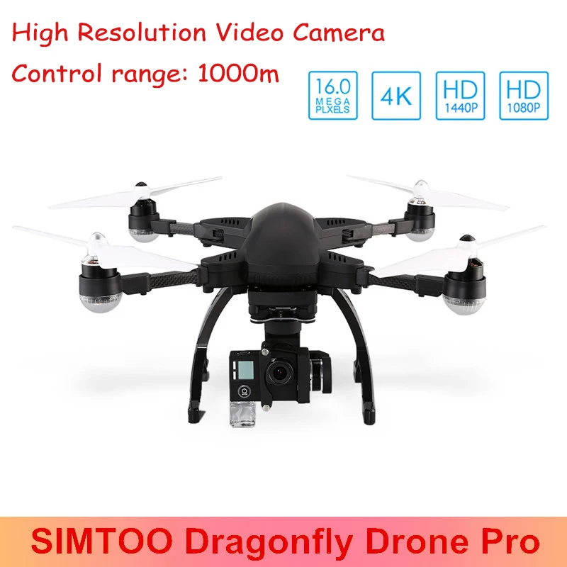 SIMTOO Стрекоза Дрон Про RTF Wi Fi FPV 16MP 4 К Камера 2 ГГц 8CH голос Управление gps складной