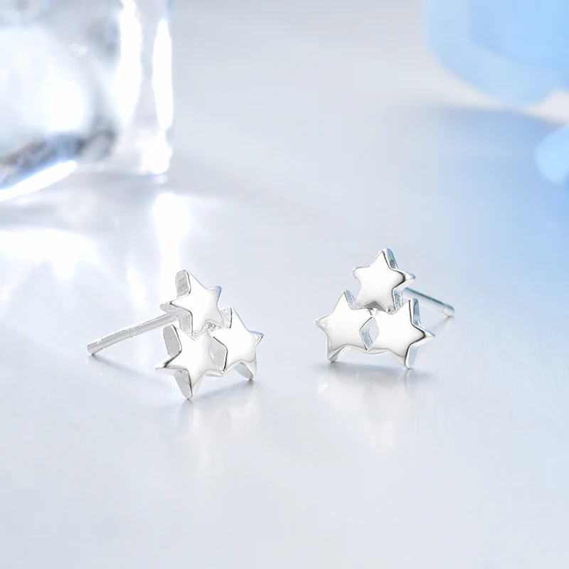 LZESHINE 100% S925 серебряная звезда серьги стержня для Для женщин Мода очаровательные