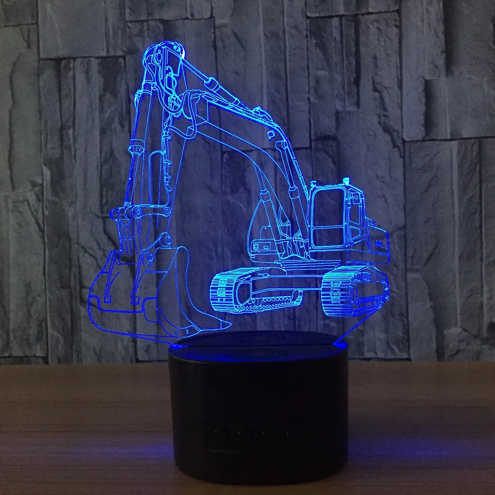 Автомобильный 3D светильник 7 цветов с USB подсветкой эффектом иллюзии сенсорный