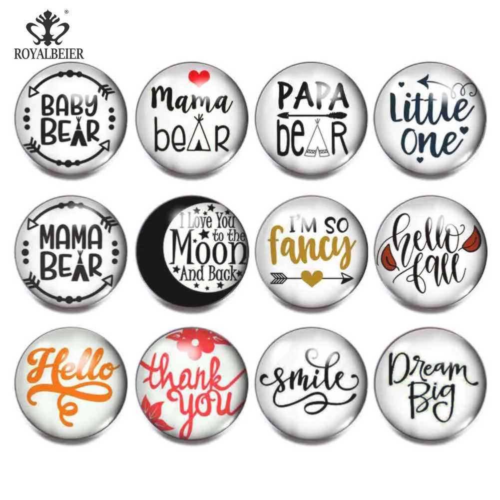 Пуговицы RoyalBeier с выпуклым стеклом 18 мм 12 шт./лот|bracelets for|18mm snap buttonbracelet for charms |
