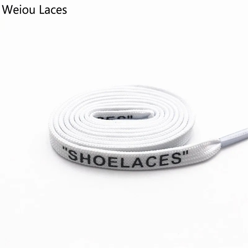 Weiou бренд Off White плоские полиэфирные шнурки печать "шнурки" Зеленый Оранжевый OW подписанные совместно беговые шнурки на заказ