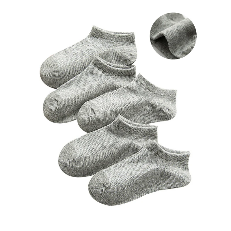 Calcetines de algod&oacute;n con dibujos animados para ni&ntilde;o y ni&ntilde;a, medias de malla transpirables para ni&ntilde;os de 1 a 12 a&ntilde;os, 5 par/lote, novedad de verano CN-0