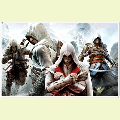 Color Paintings Posters Creed Game Connor War Wall Art 54 Framework Home Decor 1 Pieces Print Decorative Picture Room | Дом и сад