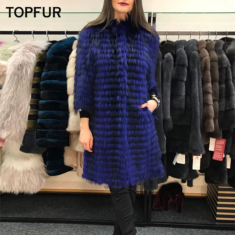 Женская Шуба из натурального меха лисы Роскошная серебристой модное зимнее