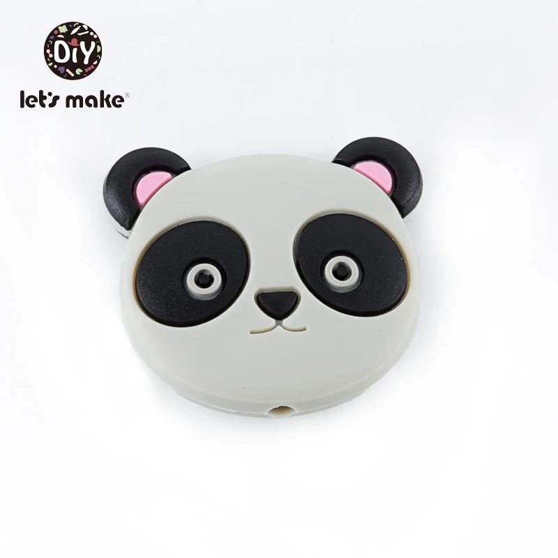 gray Presale 5 шт. силиконовые бусины мультфильм панда форма пищевого класса Силиконовое ожерелье-прорезыватель крошечные аксессуары для удочки BPA Бесплатно Детские трофеи - Цвет: gray