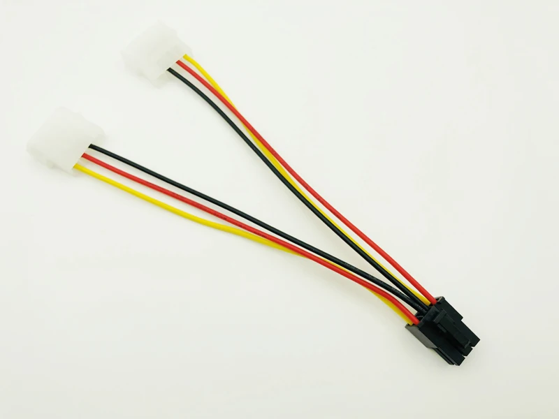 

5 шт./лот с двумя 4 контактами на 6 Pin Molex PCI-E внешняя видеокарта кабель питания конвертер адаптер Высокое качество для BTC Miner Mining