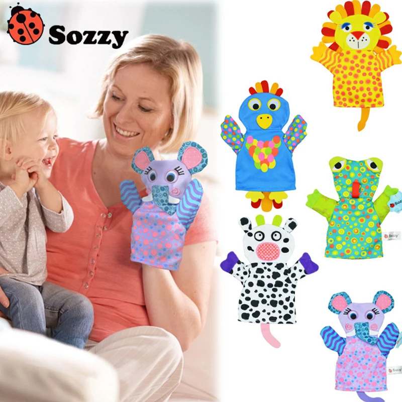 Современные Мультяшные детские игрушки пальчиковые куклы ручная кукла перчатки