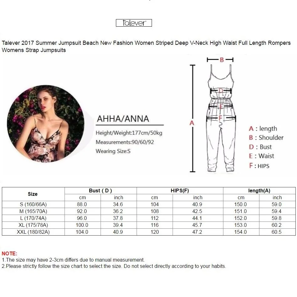 Talever Лето 2017 г. Комбинезон пляжный новые модные женские туфли в полоску глубокий