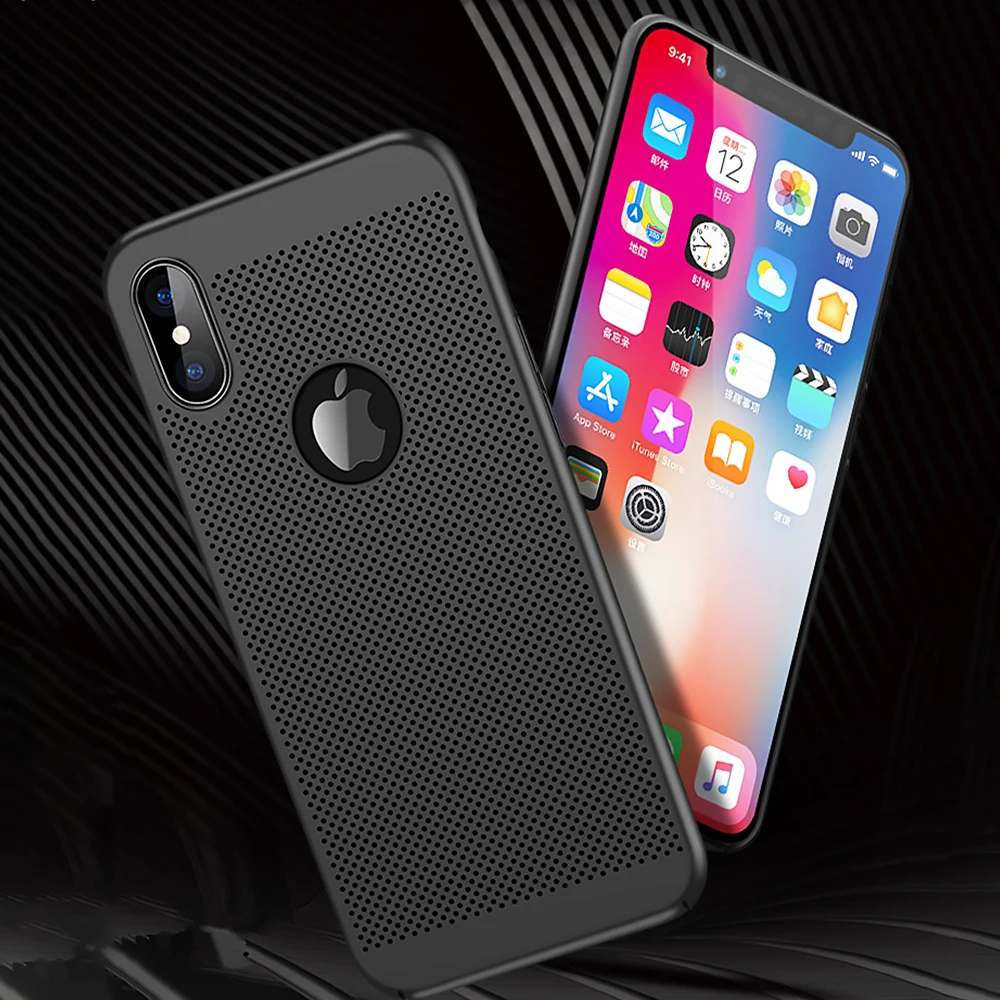 Жесткий ПК полый чехол для iPhone 7 8 Plus XR X XS Max 6 6S 5S 5 S SE теплоотвод телефонные чехлы