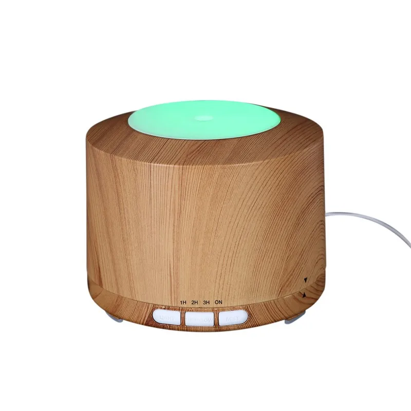 

Essential Oil Night Light Faux Wood Aromatherapy Color LED Lights Humidifier