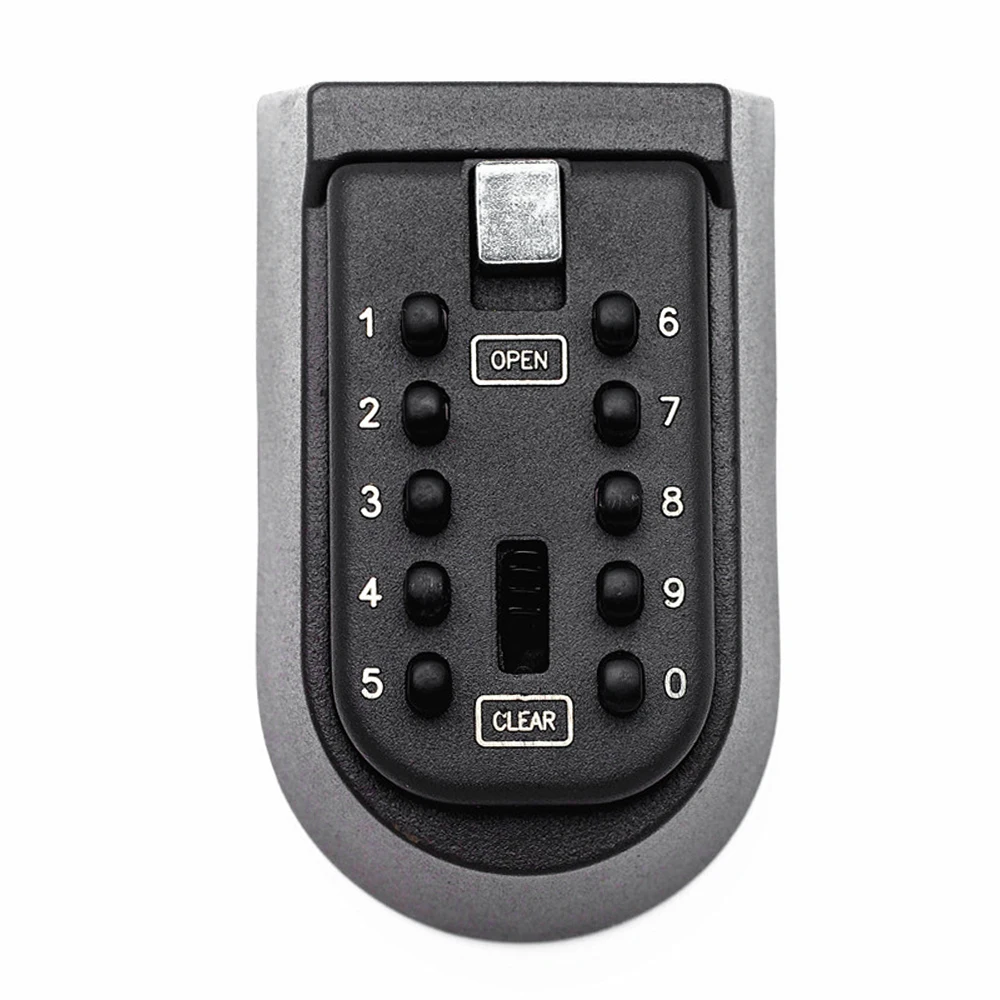 

Indoor Outdoor Key Lock Box Wall Mounted Aluminum alloy Key Safe Box Weatherproof Cover 10Digit Combination Key Storage Lock Box