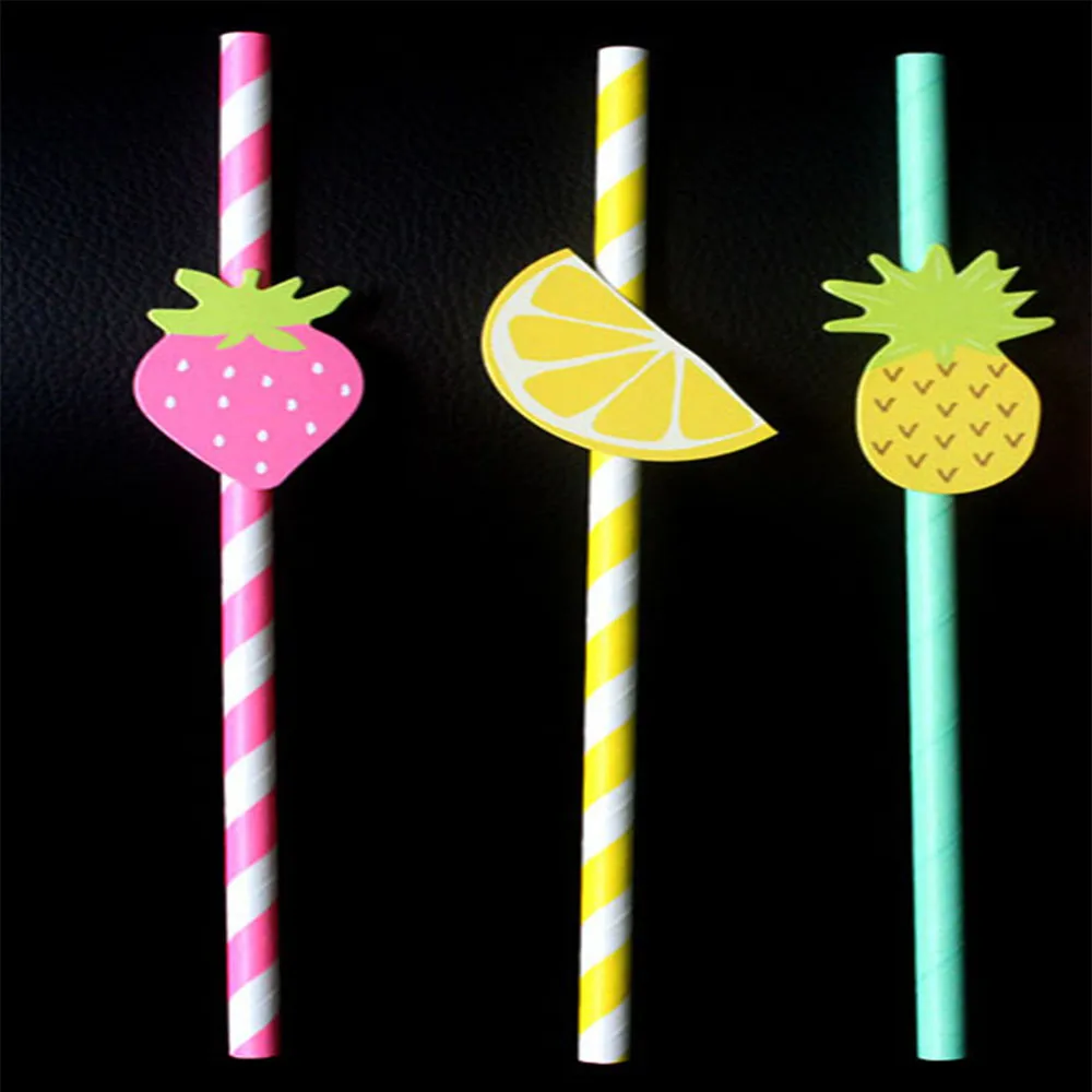10PCS Paper Drinking Straws Straw Crazy Fruit Kids Girls Birthday Wedding Decorative Party Decoration Event Supplies | Дом и сад