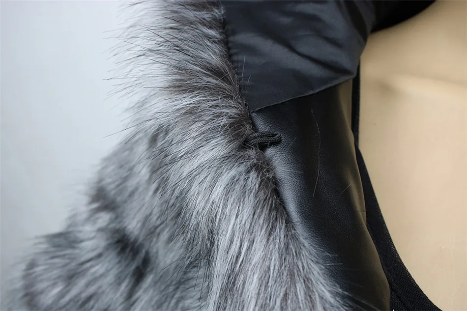 Silver fox color Зимняя теплая длинная Шубы из искусственного лисьего меха роскошная женская куртка из искусственного меха модная уличная одежда размера плюс 3XL верхняя одежда - Цвет: Silver fox color