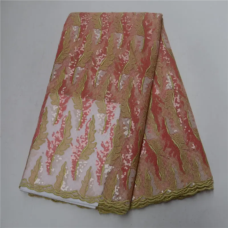 French Lace Fabric With Sequins 2018 High Quality Embroidered Tulle For Dress 5 Yards/lot 30 | Дом и сад
