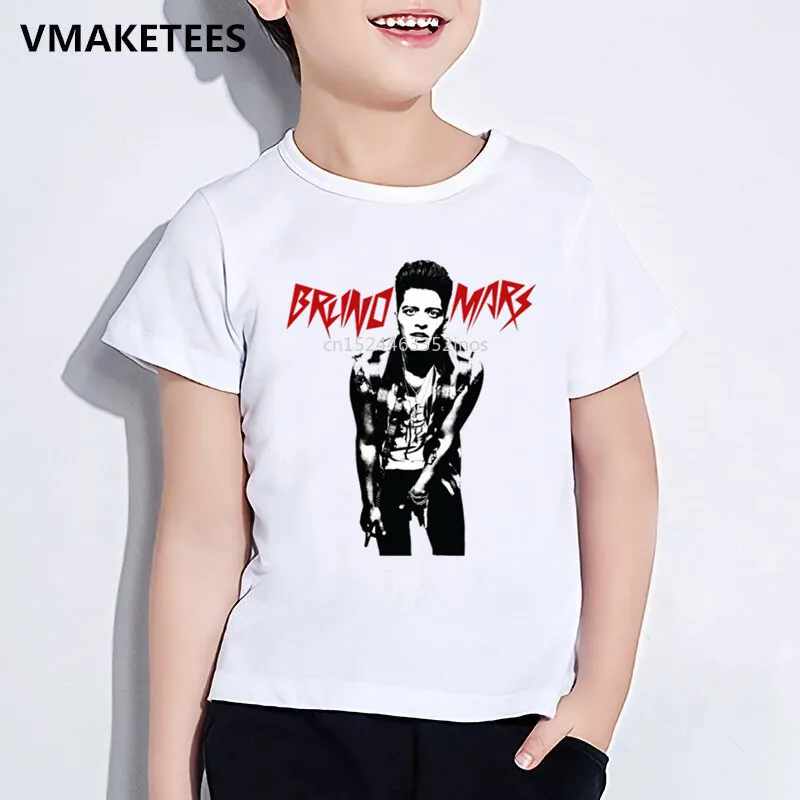 

Kids Summer Short Sleeve Girls & Boys T shirt Children Bruno Mars Print T-shirt Hip Hop Singer Casual Baby Clothes,ooo2224