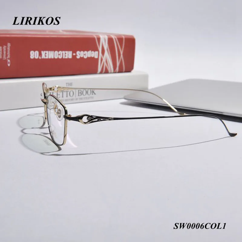 LIRIKOS чистый титан выдалбливают стиль для женщин полная Рамка Бизнес очки для чтения прозрачные линзы для глаз мужские очки