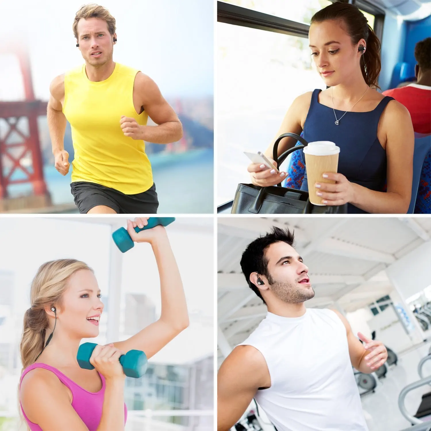 Беспроводные Bluetooth наушники со встроенным микрофоном шумоподавляющая гарнитура