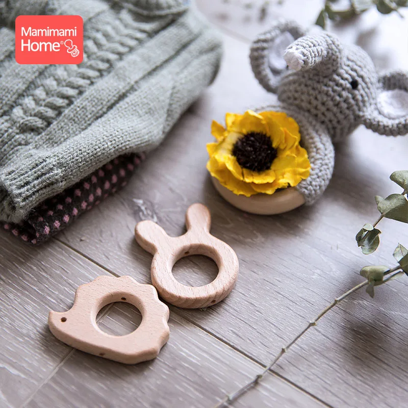 Mamihome, 10 шт., детский деревянный Прорезыватель в виде животных, с отверстиями, бук, грызун, соска-пустышка, цепочка, подвеска, BPA, бесплатные прорезыватели, игрушки, детские товары