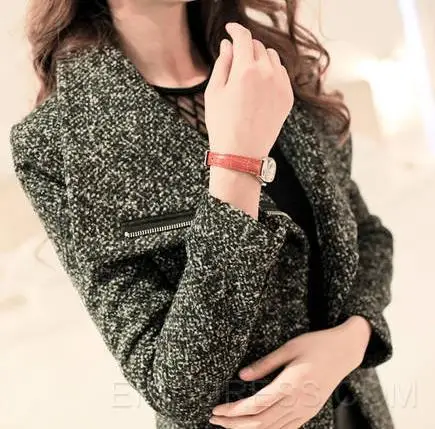 Popular Hot Selling Slim Woolen Long Overcoat | Женская одежда