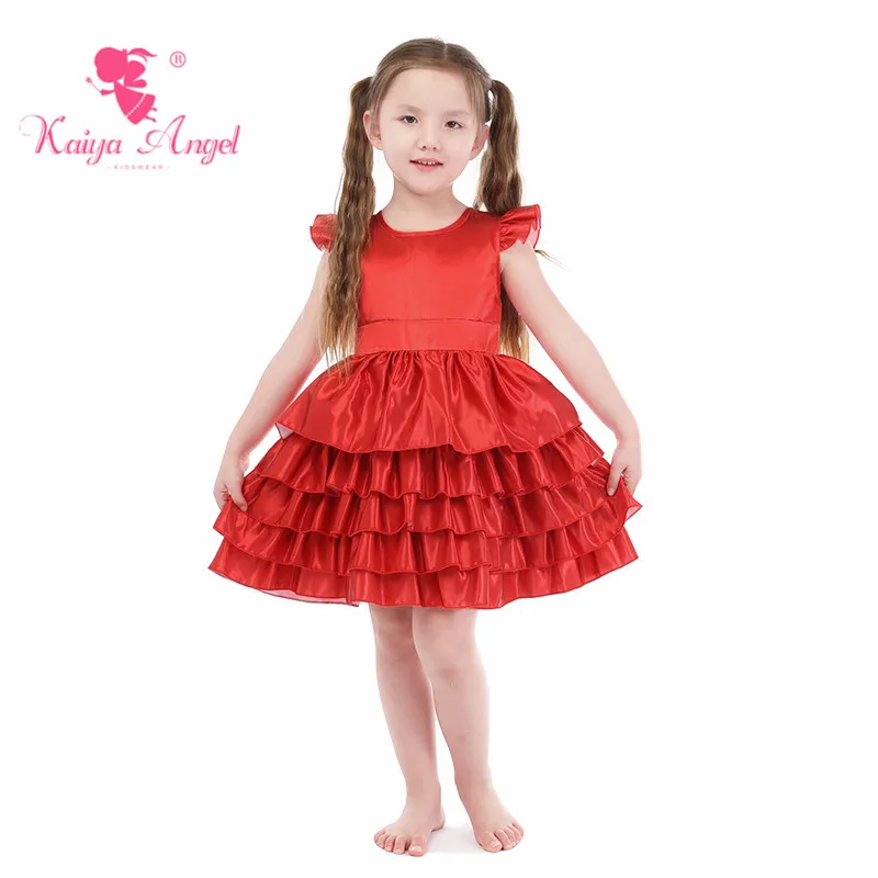 

Детское атласное платье Kaiya Angel Tutu, красное платье принцессы для девочек ясельного возраста, летняя детская одежда для дня рождения, свадьбы,...