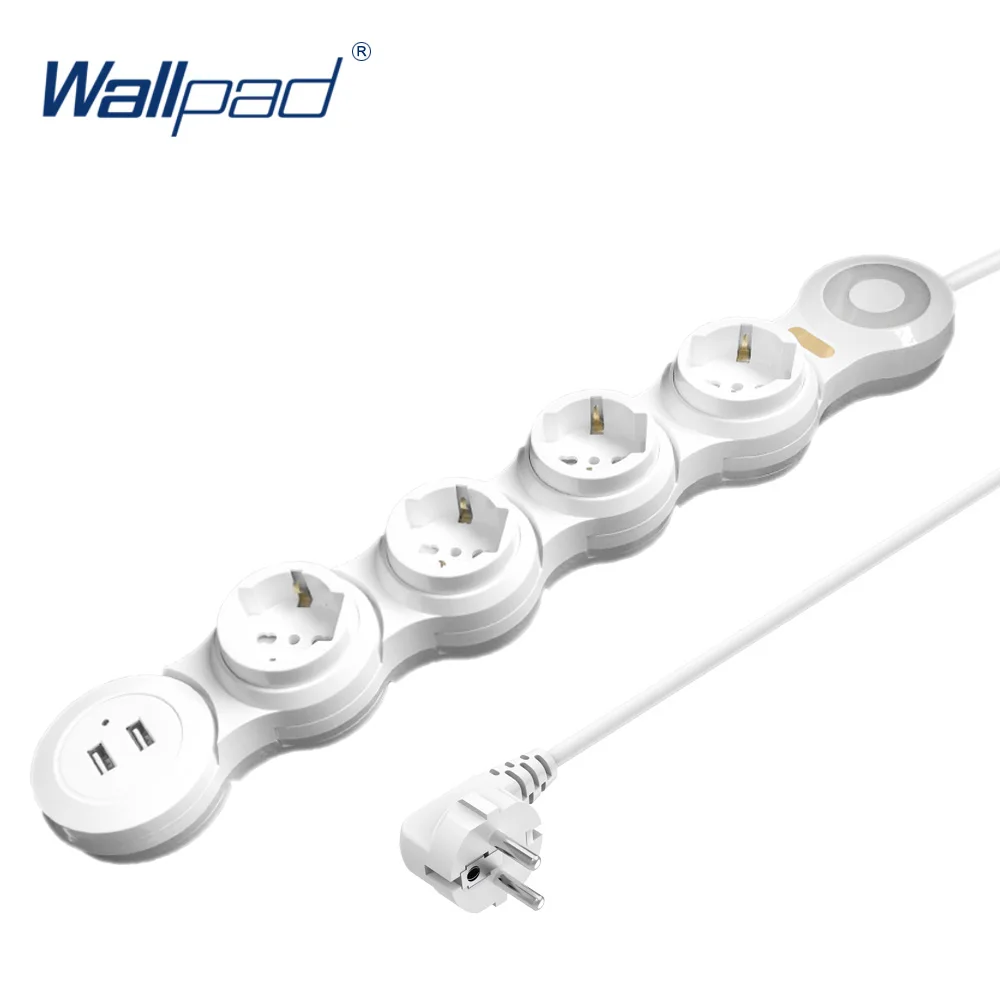 

Удлинитель Wallpad с 2 USB-портами и 4 розетками переменного тока