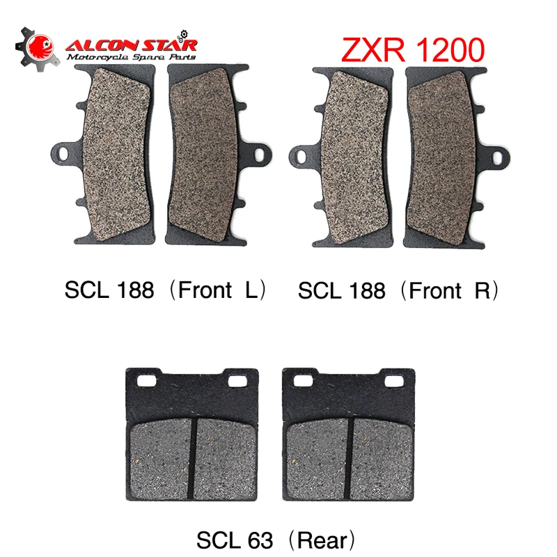 Alconstar для Kawasaki ZRX1200 2001 2002 2003 2004 2005 2006 2007 2008 6 шт. набор полуметаллических передних и