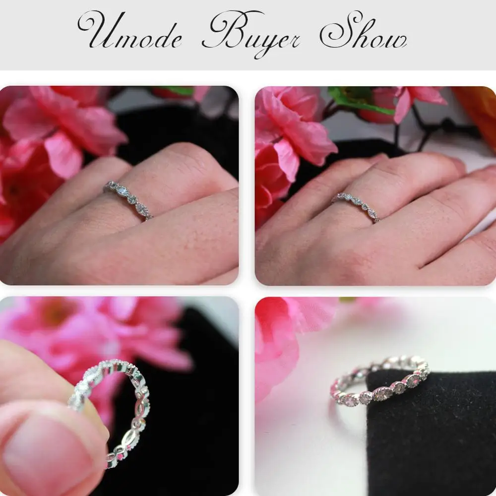 UMODE обручальные кольца для женщин ранние обещания женское розовое золото цвет