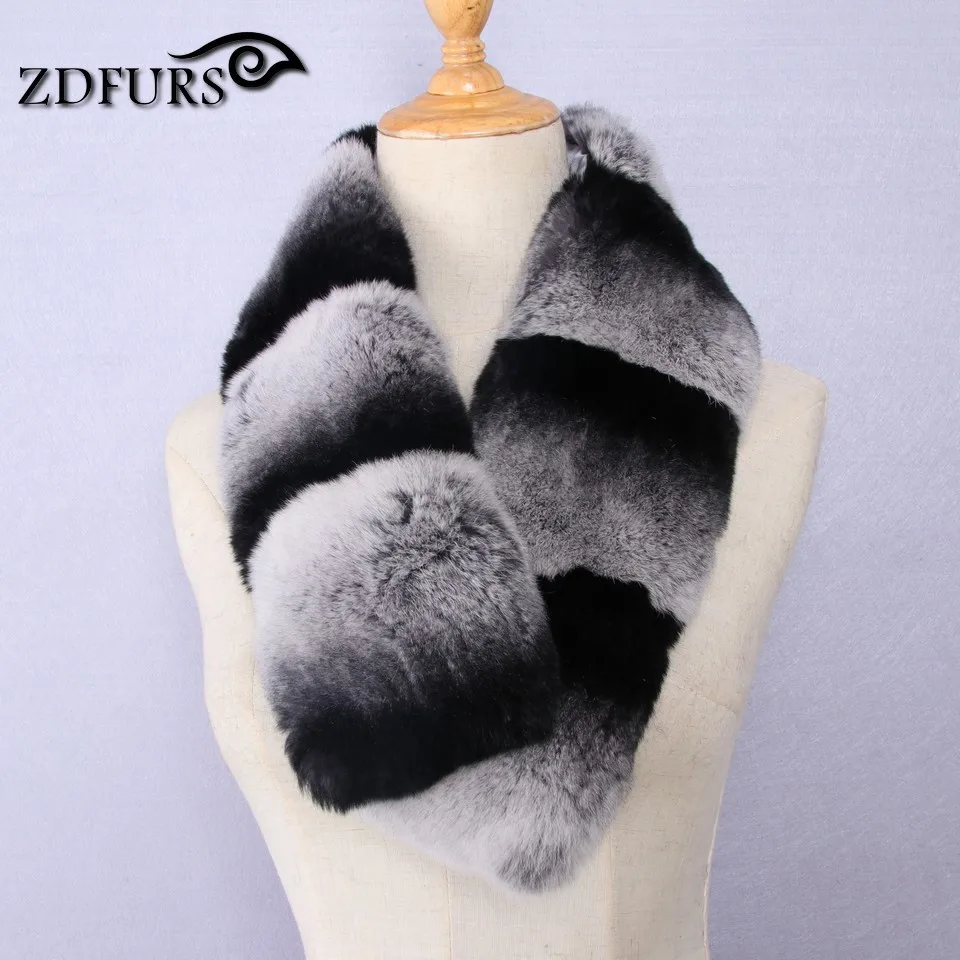 ZDFURS* зима Бренд Новое поступление натуральный Шиншилла глушитель настоящий натуральный шарф из меха кролика рекс модный шарф мех