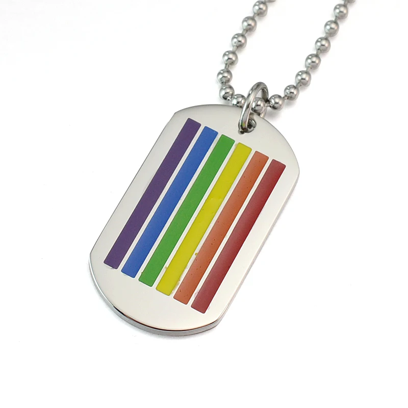 Радуга из нержавеющей стали гей и лесбиянок ЛГБТ подвеска гордость ожерелье для