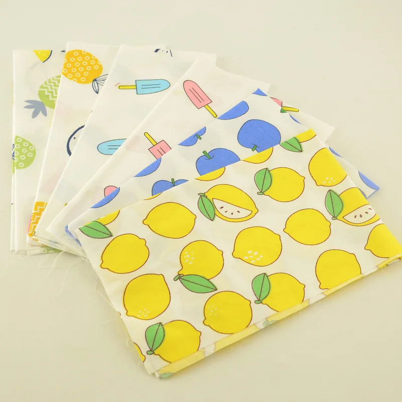 Booksew фрукты тема хлопок саржа ткань 6 шт./лот 40x50 см лоскутное Tecido DIY швейный
