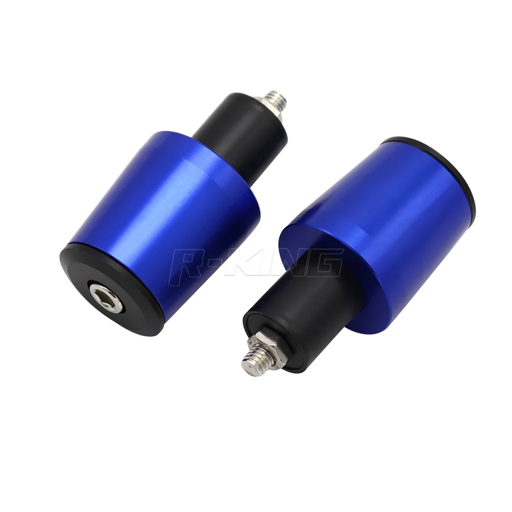 Синий CNC 22MM Handlebar Grips Handle Bar Cap End Plugs or For Honda CB 400 SF CBF600 S CBR600F CBR600 RR Hornet 600 CBF 500 DN-01 - Цвет: Синий
