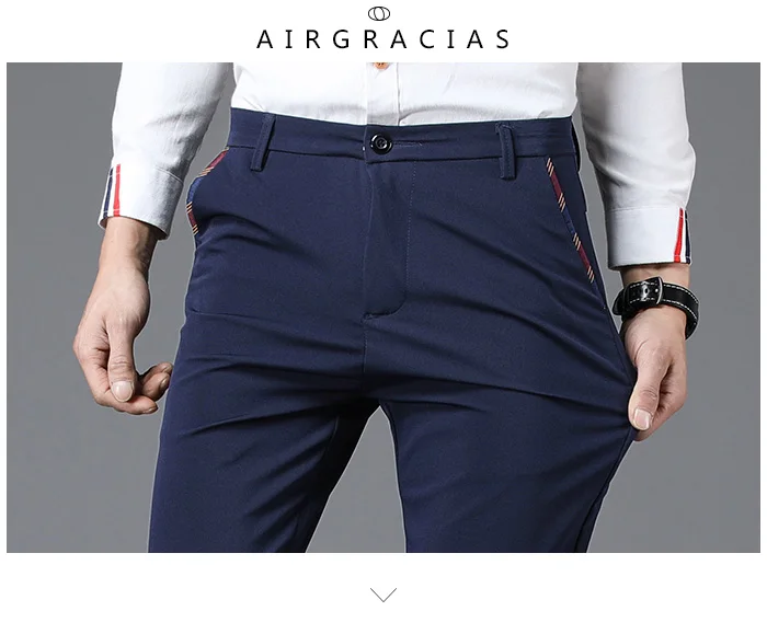 AIRGRACIAS, новые мужские брюки, высокое качество, темные цвета, Классические мужские длинные брюки, брюки, мужской деловой костюм, брюки, размер 28-38