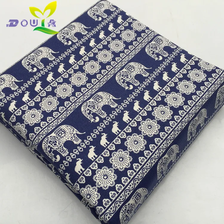 1 yards / royal elephant national flower cloth DIY manual fabric 12 canvas bag backpack shoes curtain cloth sofa