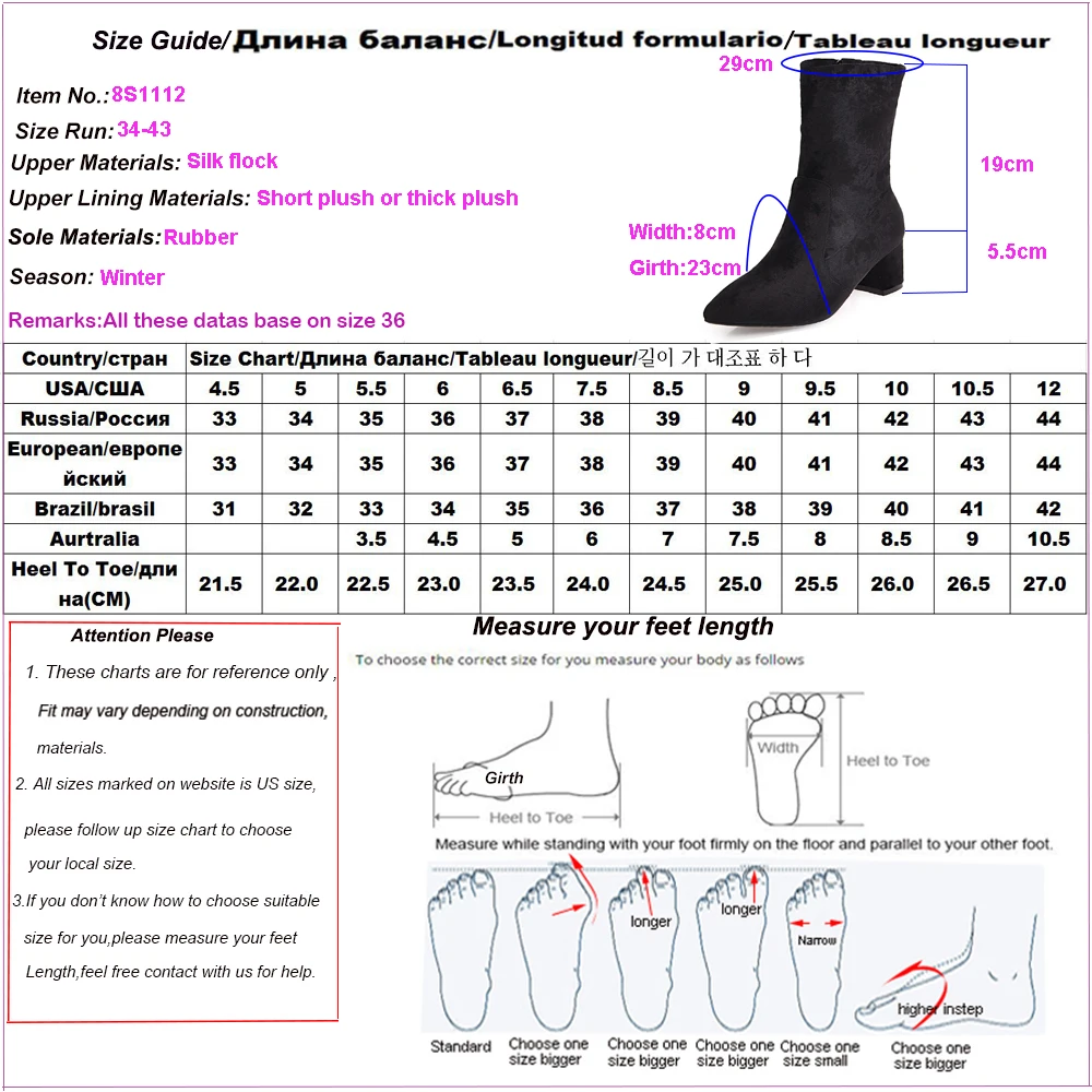 

Alionashoo Women Snow Boots Silk Flock Solid Color Thick Warm Fur Mid Calf Women Warm Boots Winter Warm Shoes For Ladies Size 43