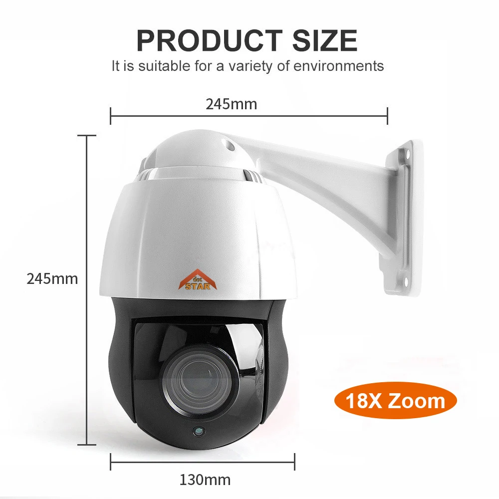 Stardot 4MP Мини Водонепроницаемая PTZ IP камера наружная скоростная купольная 18x зум 120