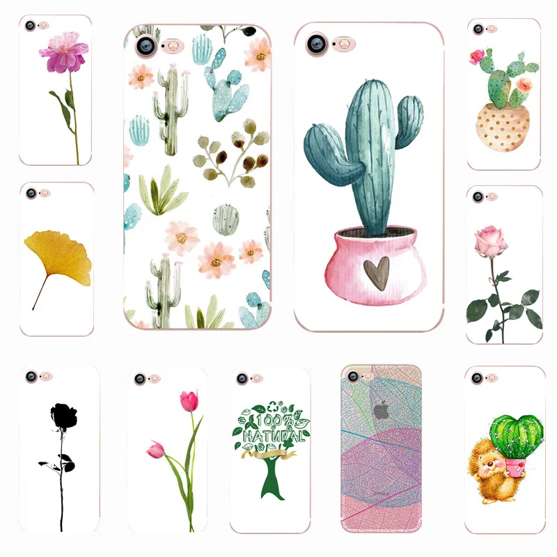 Чехол для iphone Fundas 6 S Красивые цветы Кактус задняя крышка Защитный Coque 7 8 Plus X SE 5 5S