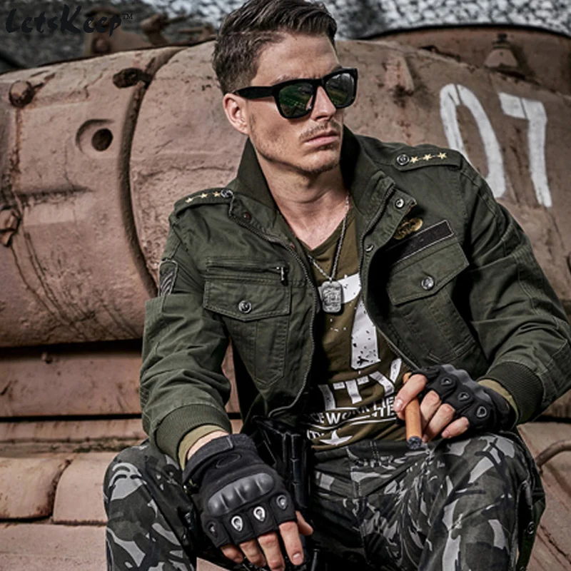 M 6XL LetsKeep новая весенняя армейская Мужская куртка Бомбер значки военная мужская