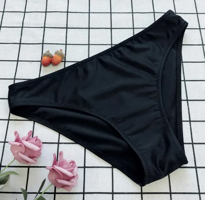 H1007B-black Сексуальные женские бикини, раздельные бразильские купальные плавки, трусики, нижнее белье, шорты, купальник, купальный костюм для женщин - Цвет: H1007B-black