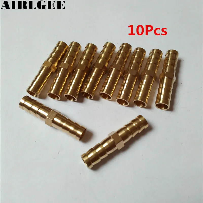10pcs Brass 8mm OD Equal Straight Barb Fitting Adapter for Pneumatic Air Hose Connectors | Parts