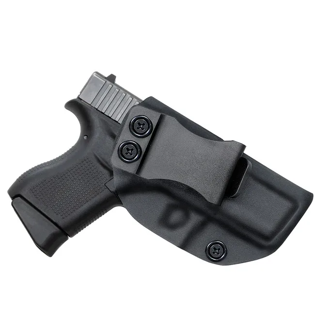 Right hand Holster Glock 43 Kydex кобура внутри пояса IWB подсумок для магазинов чехол для кружек Скрытая переноска 9 мм G43 6 круглый зажим CCW чехол - Цвет: Right hand Holster
