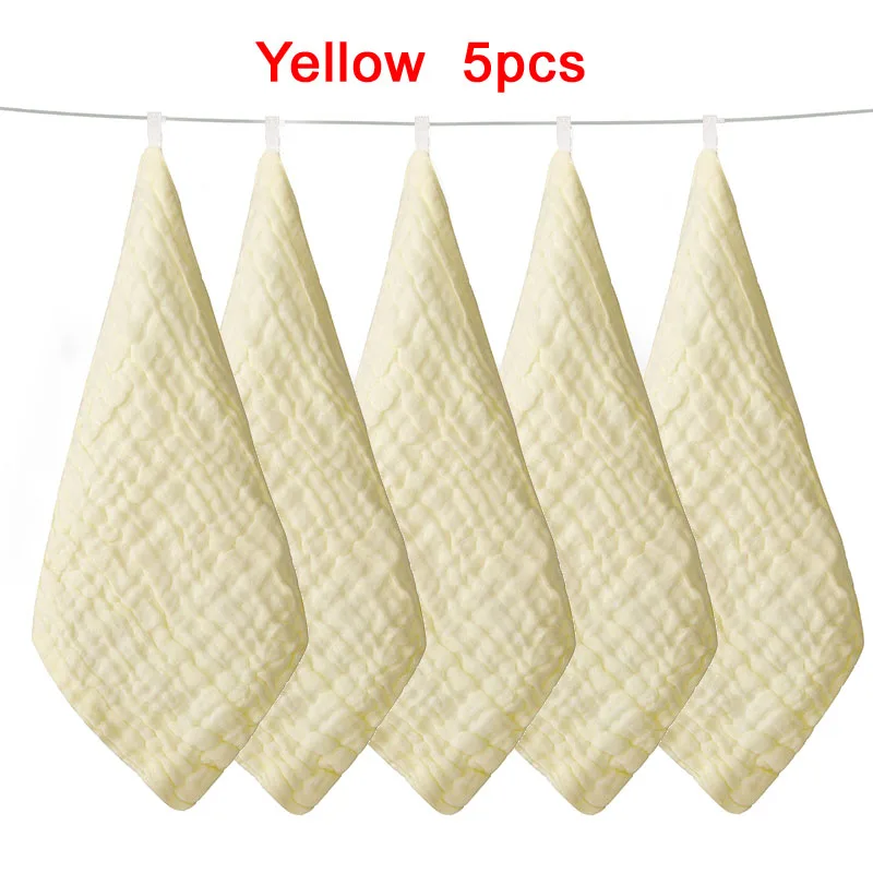 yellow-5pcs 30*30 см с пышной 6-слойной юбкой хлопок Детский носовой Платок Квадратный муслиновое полотенце из хлопка для малышей Уход за кожей лица Полотенца тканевая салфетка для очистки стекла новорожденных Полотенца - Цвет: yellow-5pcs
