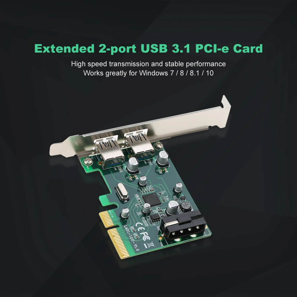 PCI E к 2 портовому USB3.1 Type A Express плата расширения USB 3 1 концентратор контроллер